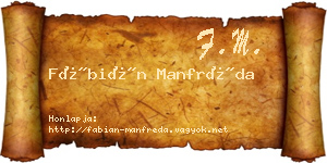 Fábián Manfréda névjegykártya